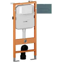 Инсталляция для унитаза Kludi Unifix 79101 + 30PP01O3 с кнопкой смыва, бирюзовый матовый