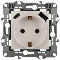 Розетка с заземлением и со шторкой и 2хUSB, без рамки Эра Эра 12 12-4108-15
