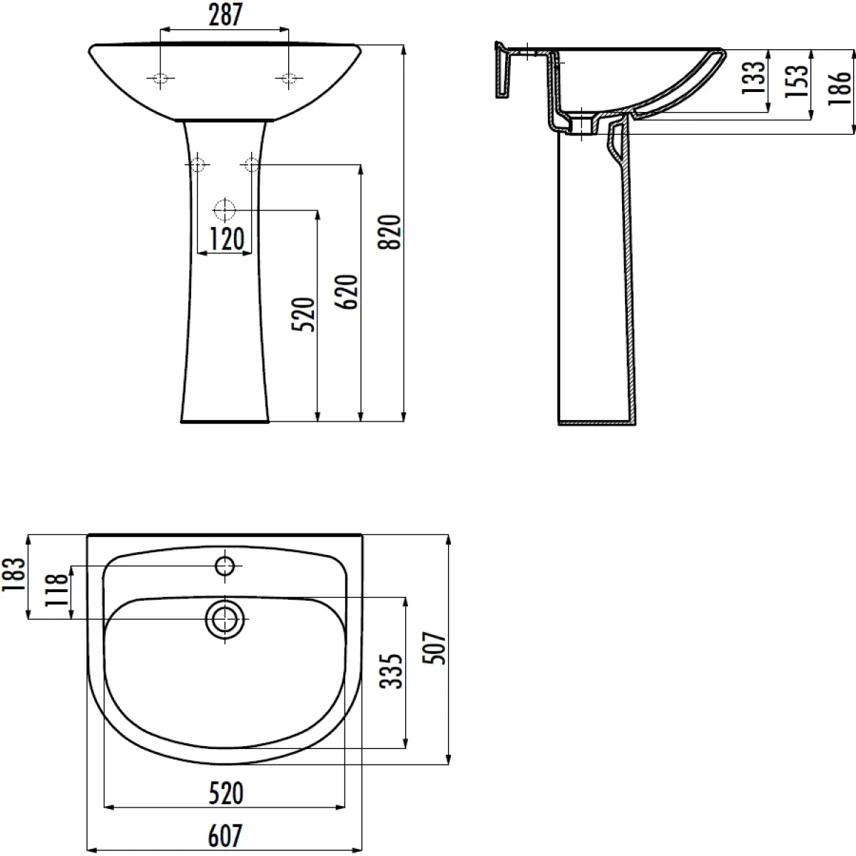 Раковина Creavit Pitta PA060-00CB00E-0000 60,7x50,7 см, подвесная, белый
