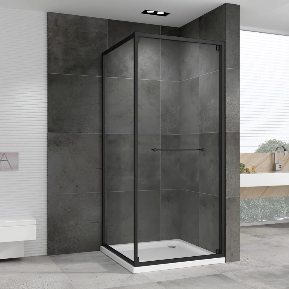 Душевой уголок Abber Schwarzer Diamant 100x100 AG0A100B черный матовый