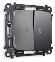 Выключатель двухклавишный с подсветкой без рамки Ambrella Volt Quant MO654020