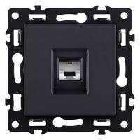 Розетка телефонная RJ-11 со штрокой, без рамки Kollinger Asthetik AS-019BK