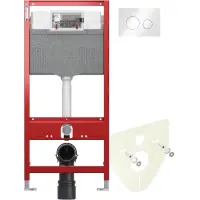 Инсталляция для унитаза Tece TECEloop 9300302 + 9200010 + 9380014 + 9240650 с кнопкой смыва, белый