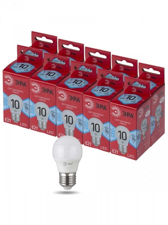 Лампа светодиодная Эра  E27 10Вт 4000K LED P45-10W-840-E27 R