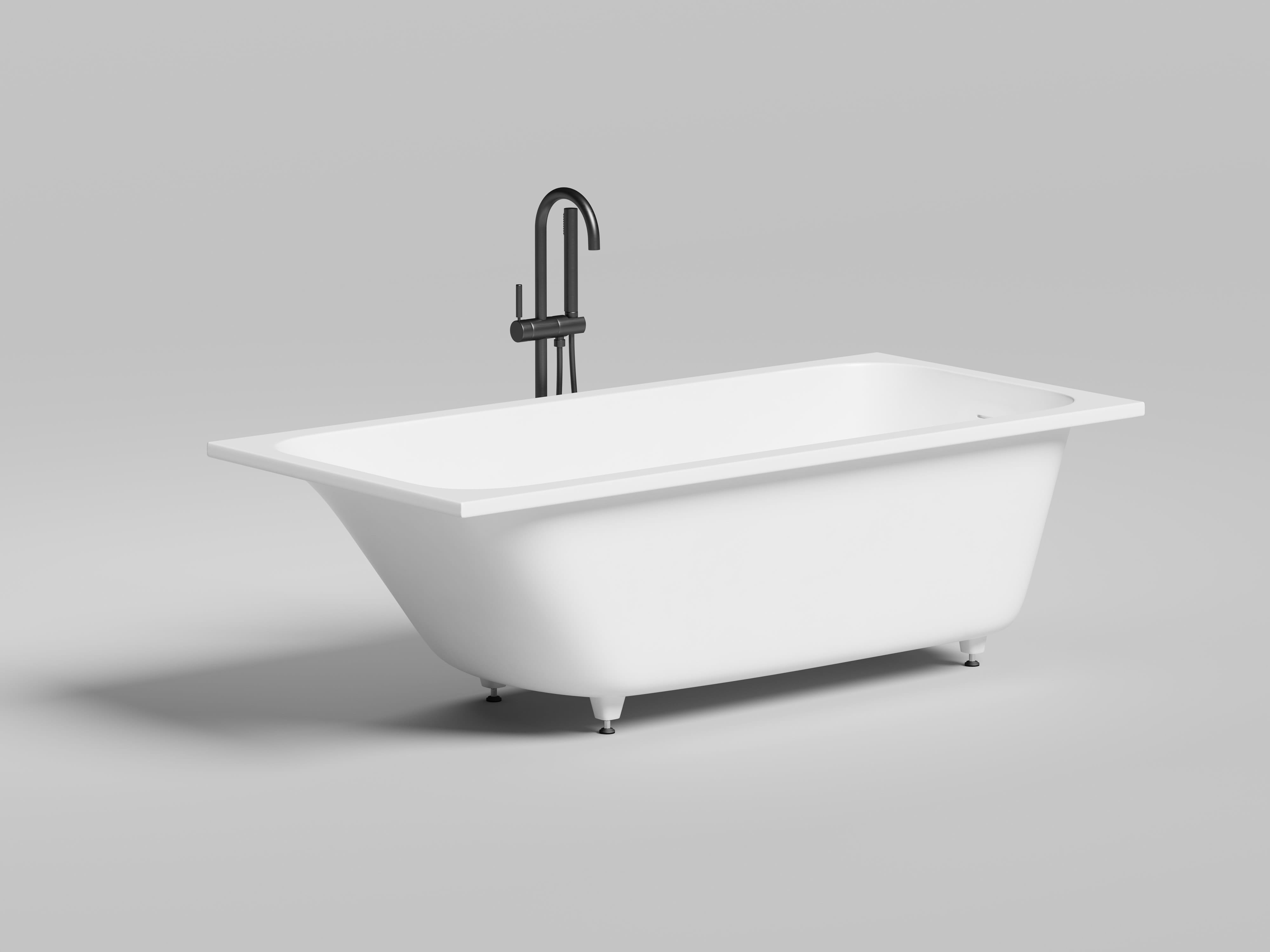 Ванна из искусственного камня Salini Orlando Kit 170х80 102116MF черная матовая