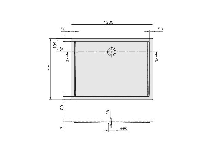Душевой поддон Villeroy&Boch Futurion Flat UDQ1290FFL2V-01