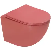 Унитаз подвесной SantiLine SL-5005T-MR безободковый, торнадо, с сиденьем микролифт, красный матовый