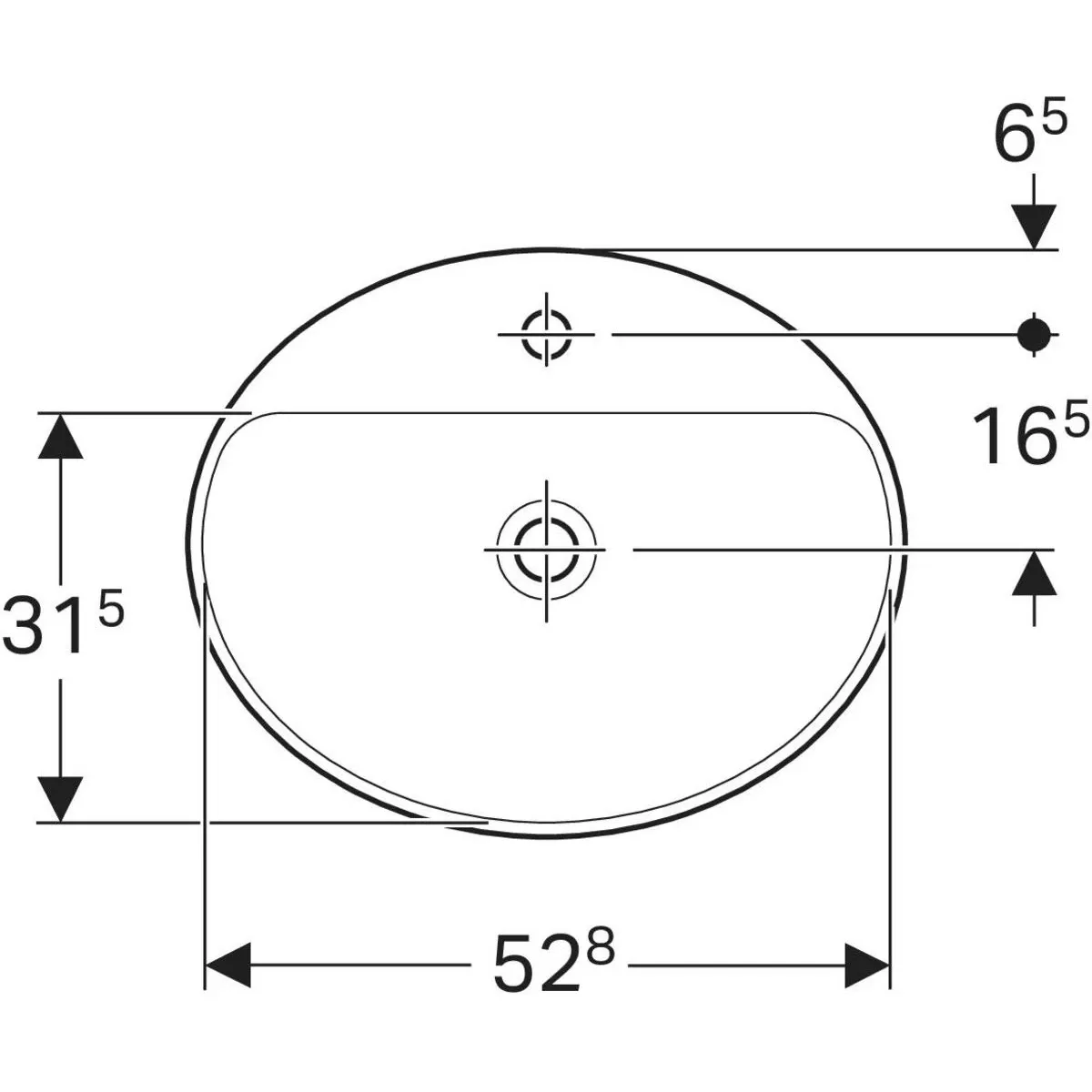 Раковина 55x45 см Geberit VariForm 500.722.01.2