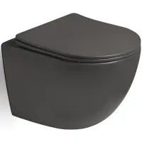 Унитаз подвесной SantiLine SL-5005T-DG безободковый, торнадо, с сиденьем микролифт, темно-серый матовый