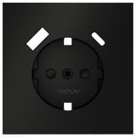 Накладка для розетки с заземлением и со шторками и 2хUSB type A и C Voltum S70 VLS001008