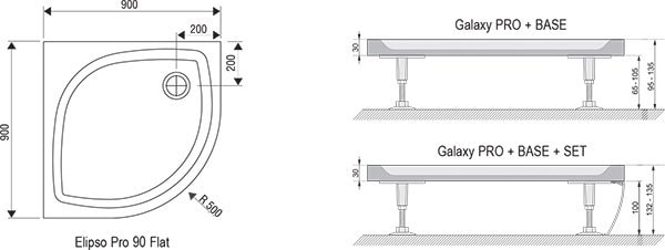 Поддон Ravak Elipso Pro-80 Flat XA234411010 белый