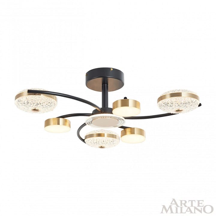 Люстра на штанге Arte Milano Ferrara-72069 279169/3+3 BK/GD