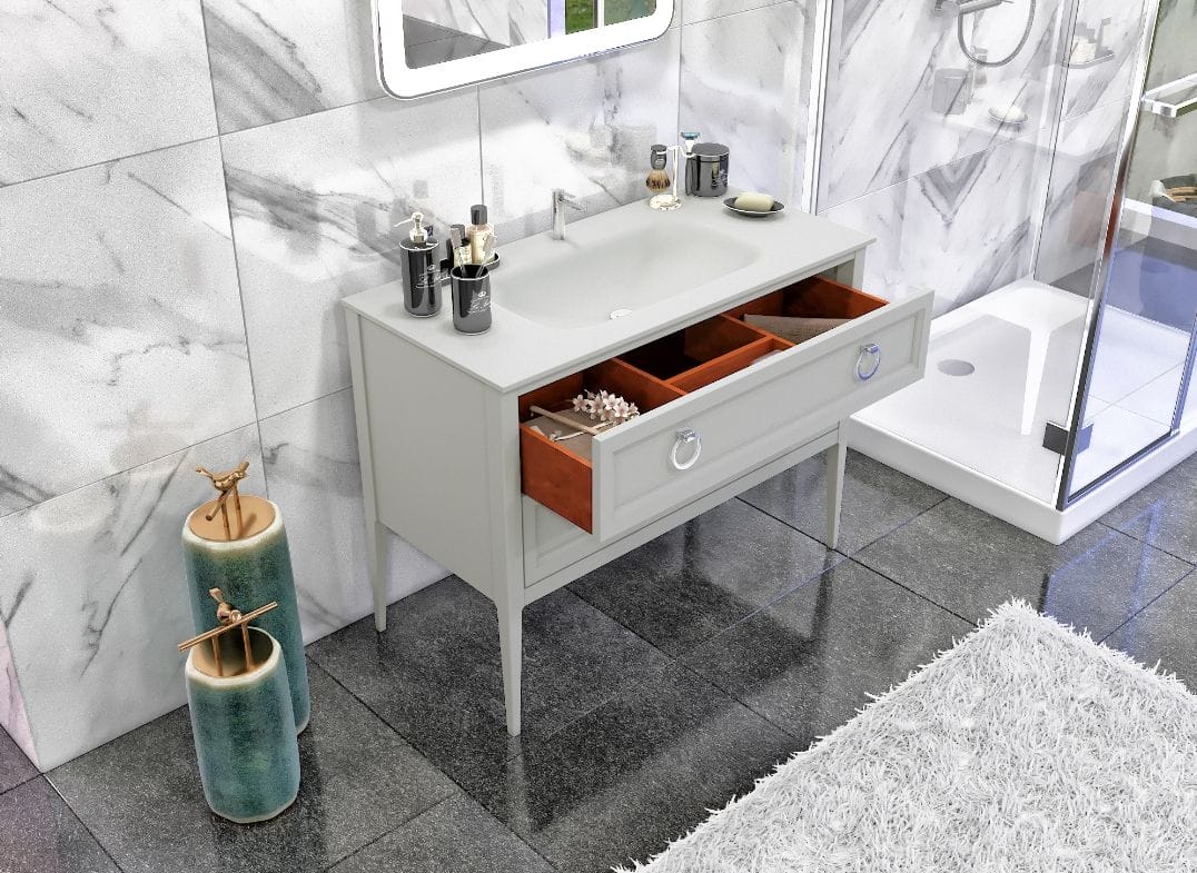 Тумба с раковиной Bagno Piu Vintage 107 матовый цемент