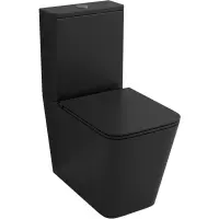 Унитаз-компакт Grossman GR-4418BMSQ безободковый, торнадо, с сиденьем микролифт, черный матовый