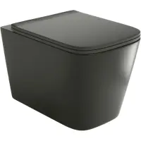 Унитаз подвесной Grossman GR-4441BMS безободковый, с сиденьем микролифт, черный матовый