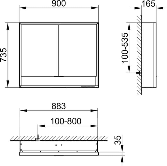 Шкаф зеркальный Keuco Royal Lumos 90 14303171301 с подсветкой анодированное серебро/белое стекло