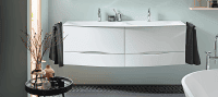 Тумба с двумя раковинами Burgbad Sinea 2.0 151 SFFQ151 F2800 G0167 C0001*1 белая глянцевая