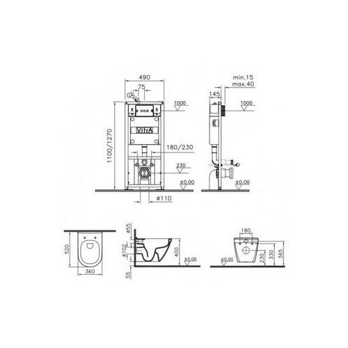 Комплект унитаз с инсталляцией Vitra S50 9003B003-7201