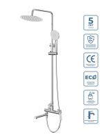 Душевая стойка со смесителем и изливом BelBagno UNIQUE-VSCM-CRM