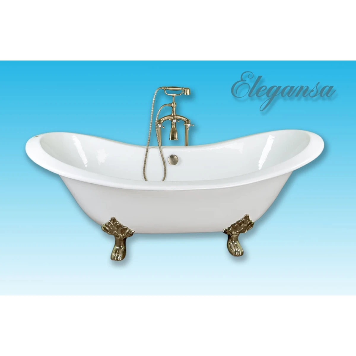 Ванна чугунная Elegansa Taiss Gold Н0000362 182,9x78,5 см, отдельностоящая, белый