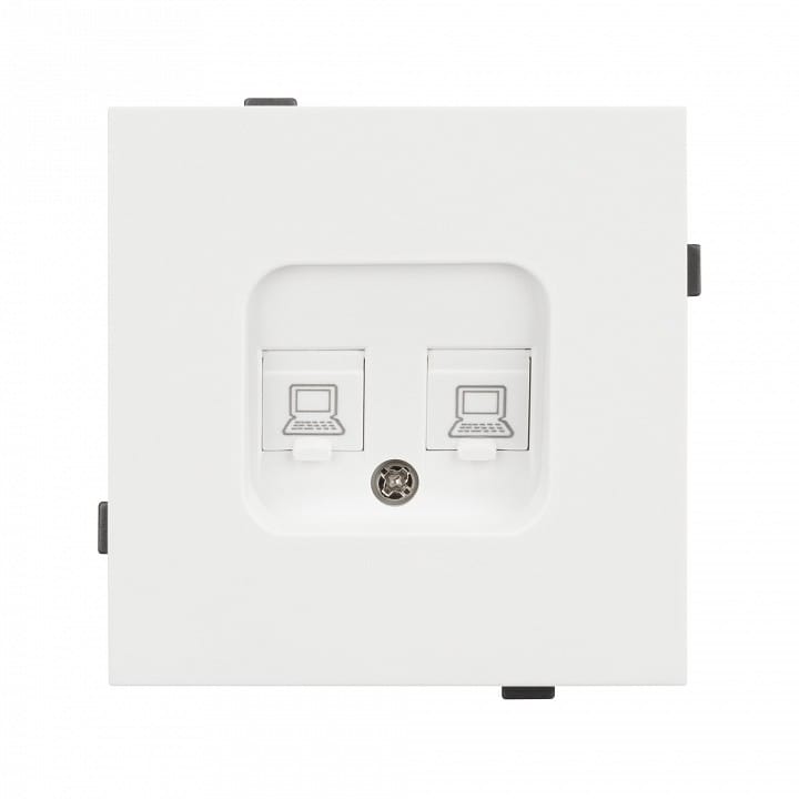 Розетка двойная Ethernet RJ-45 и со шторками, без рамки Arlight SCT-TENDO 054598