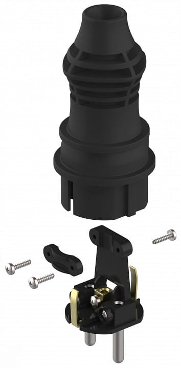 Вилка прямая с заземлением Эра  VX13-B-IP44