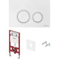 Инсталляция для унитаза Tece TECEspring R S401103 с кнопкой смыва, белый глянец/хром/белый глянец