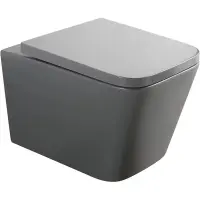 Унитаз подвесной Veconi Pulo VPU-51TGR безободковый, торнадо, с сиденьем микролифт, серый матовый