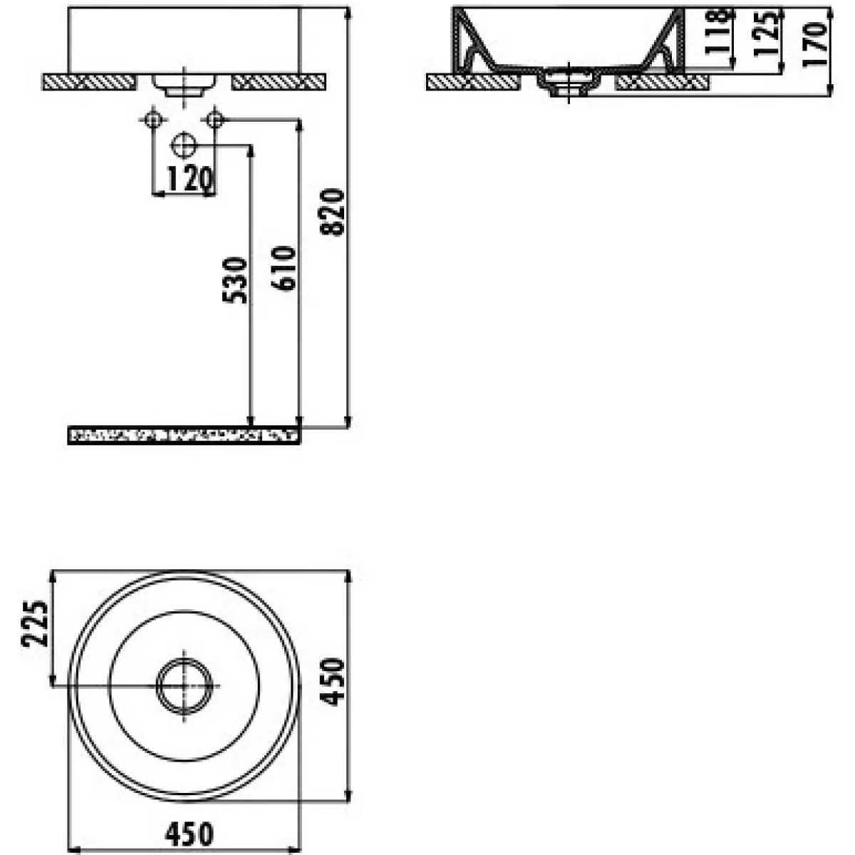 Раковина-чаша Creavit Minimal MN146-00CB00E-0000 45x45 см, накладная, белый