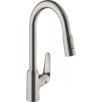 Смеситель для кухни hansgrohe Focus M42 220 2jet sBox 71820800 с вытяжным душем сталь