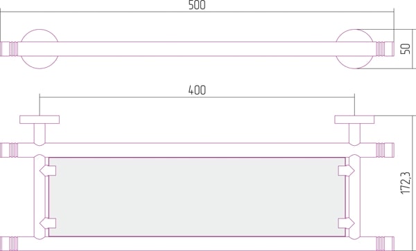 Полка Сунержа Каньон 03-3003-0500 золото