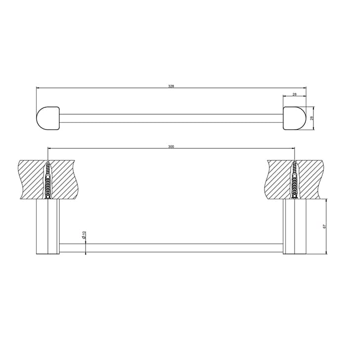 Полотенцедержатель Gessi Rilievo 30 см 59397#031