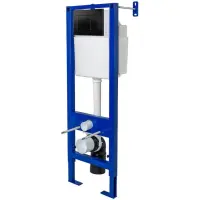 Инсталляция для унитаза Berges Atom 410 040332 с кнопкой смыва, черный матовый