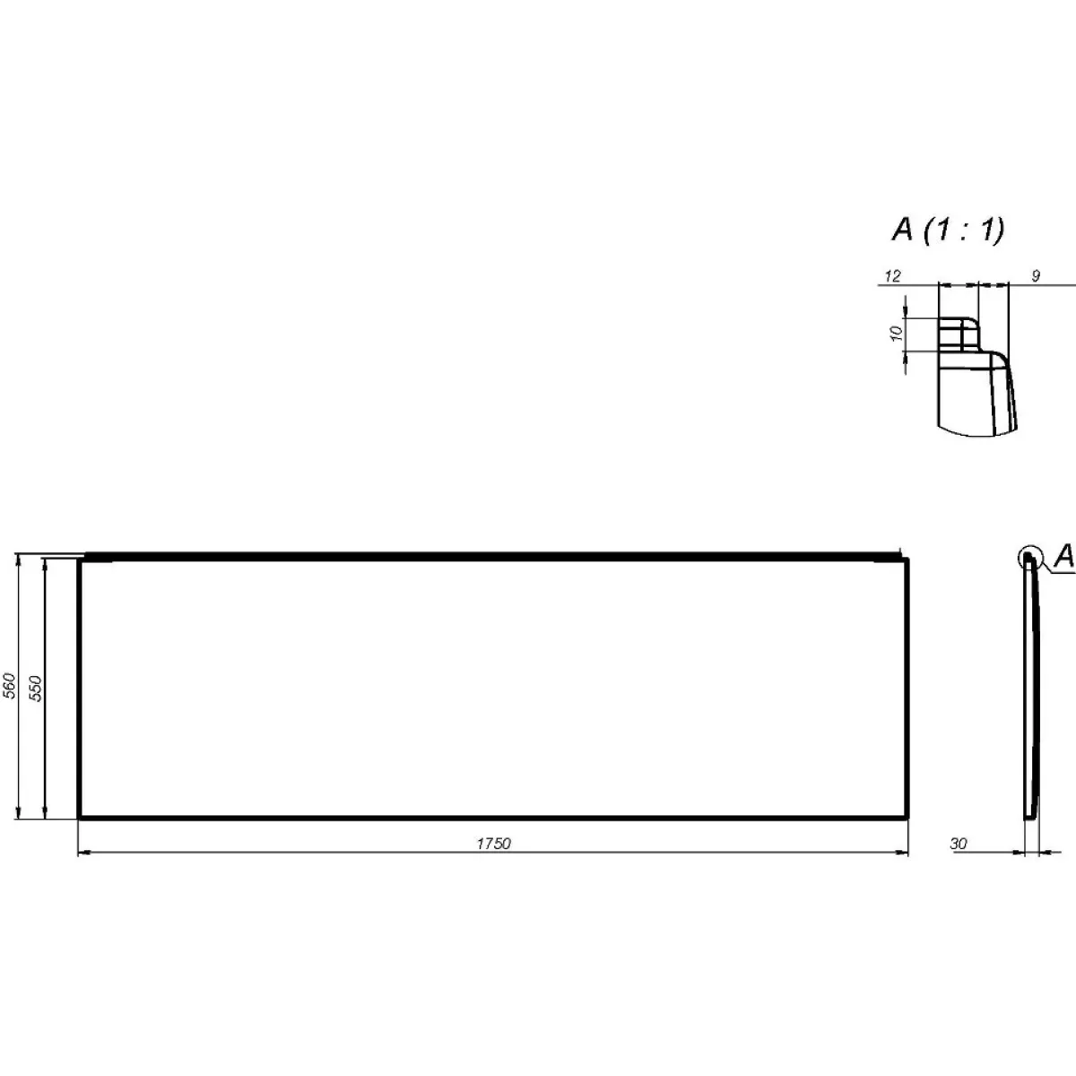 Фронтальная панель для ванны AM.PM X-Joy W94A-175-075W-P 175, белый