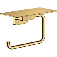 Держатель туалетной бумаги с полкой hansgrohe AddStoris 41772990 полированное золото