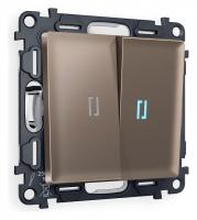 Выключатель проходной двухклавишный с подсветкой Ambrella Volt Quant MA634040