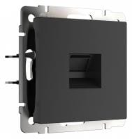 Розетка Ethernet RJ-45 и со шторками, без рамки Werkel черный матовый W5120108