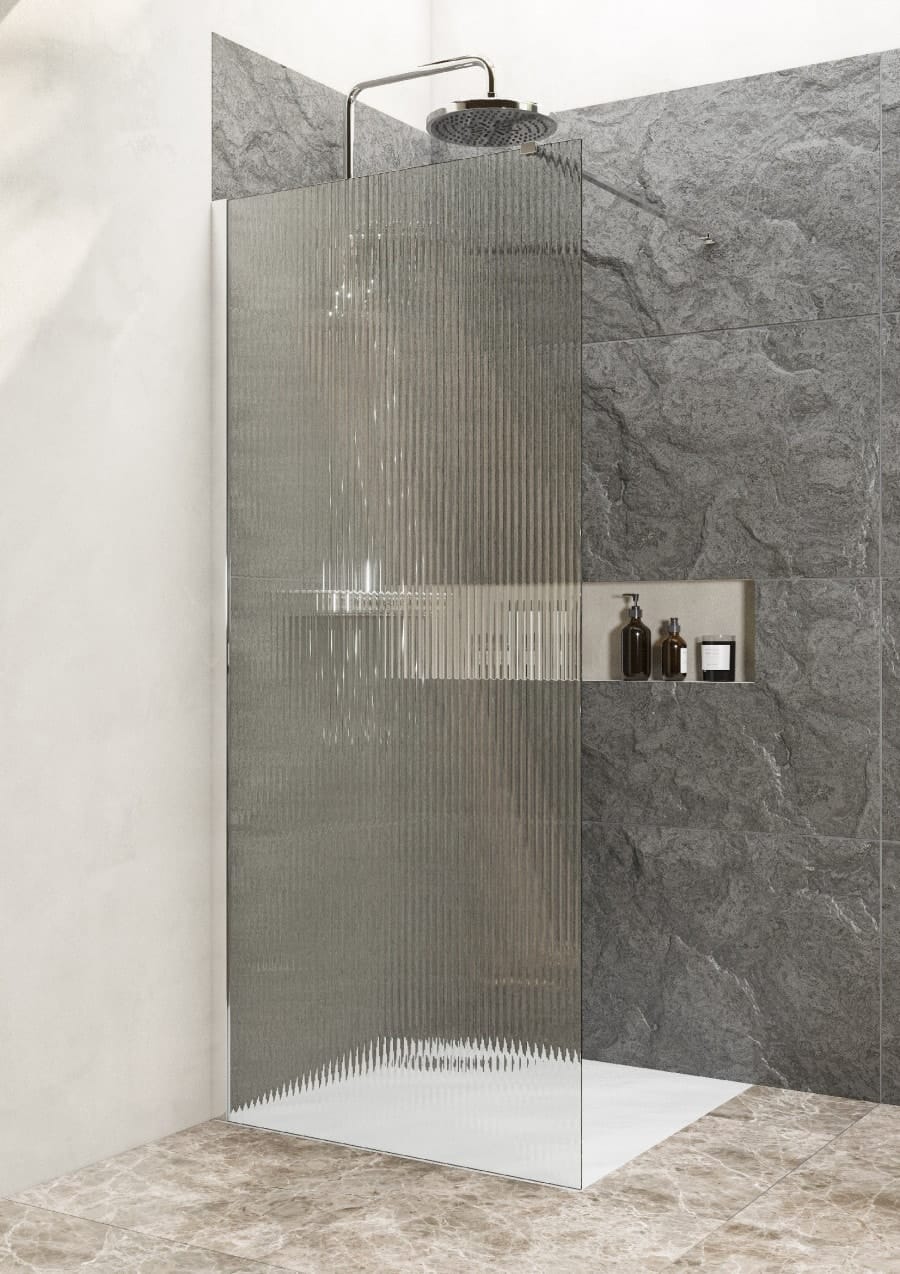 Душевая перегородка Roca Metropolis Walk-In 90x200 ZRU9307680 хром стекло рифленое