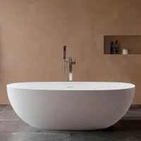 Ванна из литьевого мрамора Vincea Solid Surface VBT-4S06-1800MW 180x80 см, отдельностоящая, белый матовый