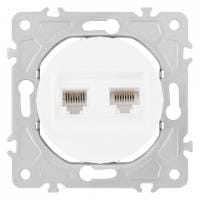 Розетка двойная RJ-11 и Ethernet RJ-45, без рамки Arte Milano am-202 202.44-1.white