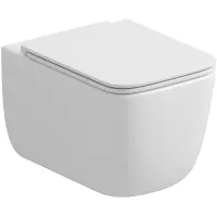 Унитаз подвесной Grossman GR-4409SQ безободковый, торнадо, с сиденьем микролифт, белый