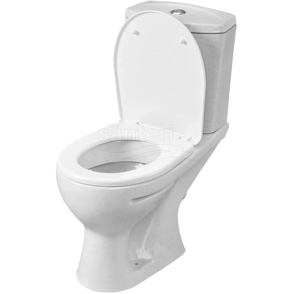 Унитаз-компакт Santeri Ultra 1.P401.3.S01.00B.F (4607143319660) косой выпуск, с сиденьем, крап на белом