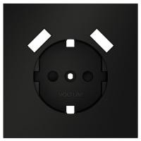 Накладка для розетки с заземлением и со шторками и 2хUSB type A Voltum S70 VLS000908
