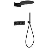 Душевой комплект Abber Wasser Kreis AF8151B с термостатом черный матовый