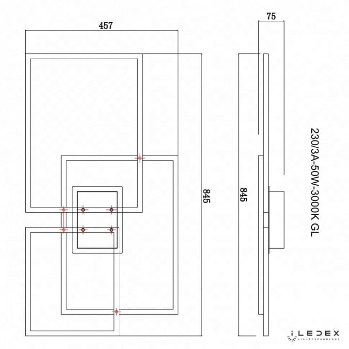 Потолочная люстра iLedex Grace 230/3A-50W-3000K GL