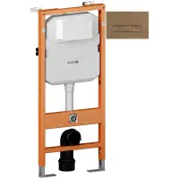 Инсталляция для унитаза Kludi Unifix 79101 + 30PP01N1 с кнопкой смыва, бронза матовая