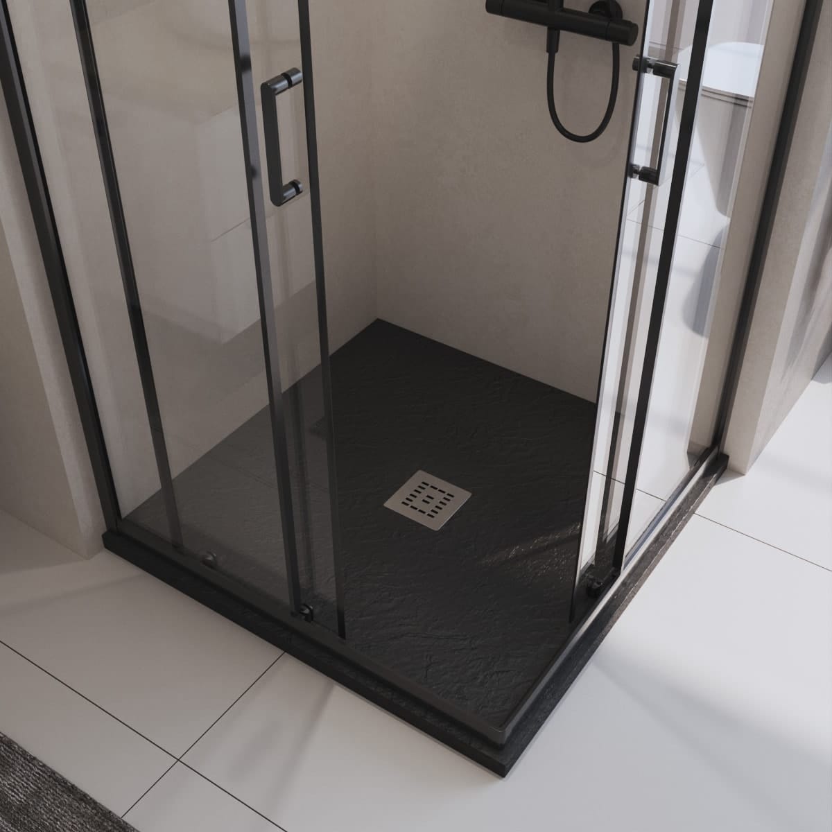 Душевой поддон BelBagno Uno 90 TRAY-MR-UNO-A-90-35-NERO-CR черный
