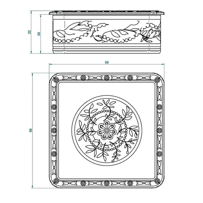 Коробка для таблеток THG Marquise blanc dcor Platine A7G.A02.4617 белый