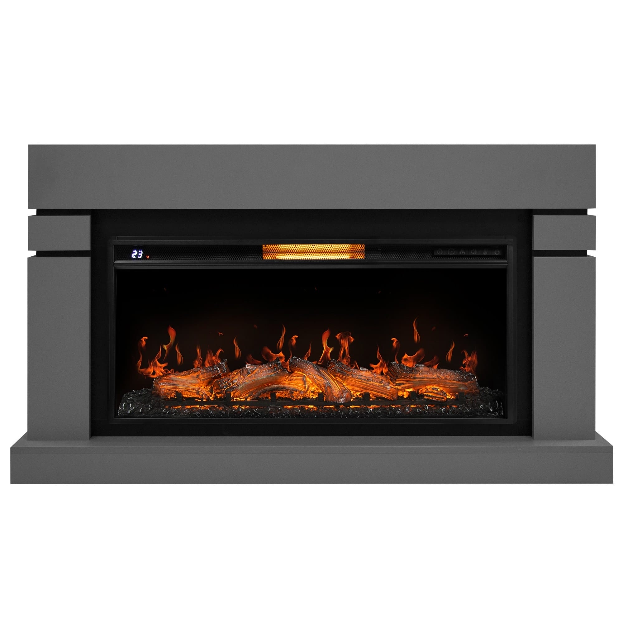 Каминокомплект: Очаг Electrolux EFP/P-4220LS, портал Lindos 42/40/36, светло-серый, р/в