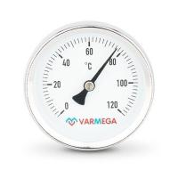 Термометр VARMEGA биметаллич. с погр. гильзой 63 мм, 120гр.С, штуц.50 мм, 1/2", VMMT01-635004